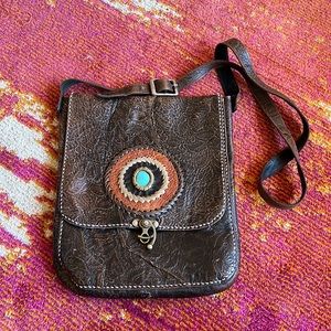 Vintage Handmade Leather Crossbody Bag